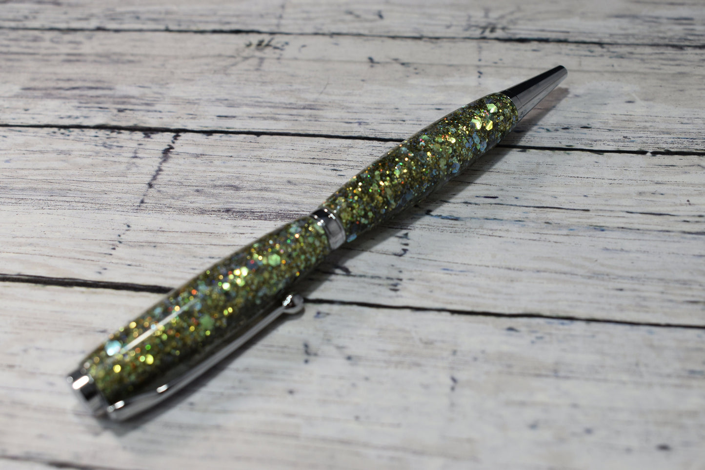 Green Holographic Opal Glitter Ballpoint Pen - Blessed Bear Boutique