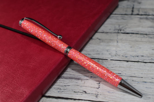 Coral Glitter Ballpoint Pen - Blessed Bear Boutique