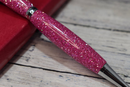 Pink Glitter Ballpoint Pen - Personalization Optional - Blessed Bear Boutique