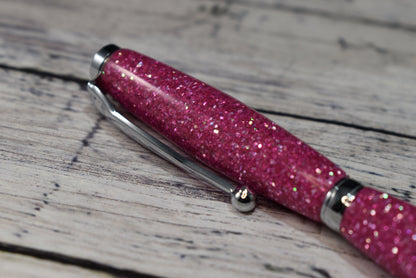 Pink Glitter Ballpoint Pen - Personalization Optional - Blessed Bear Boutique