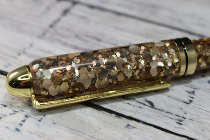 Chunky Gold Glitter Mix Ballpoint Pen - Personalization Optional - Blessed Bear Boutique