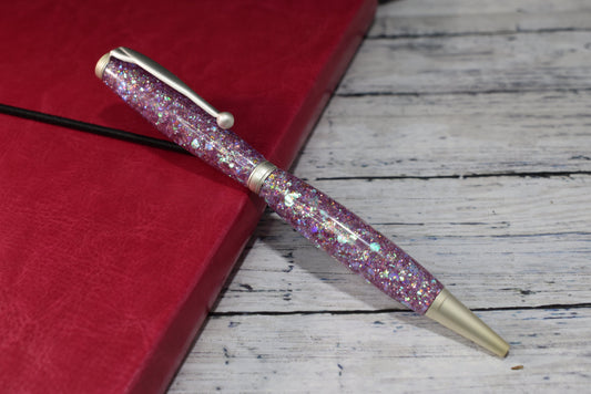 Pink Holographic Opal Glitter Ballpoint Pen - Blessed Bear Boutique