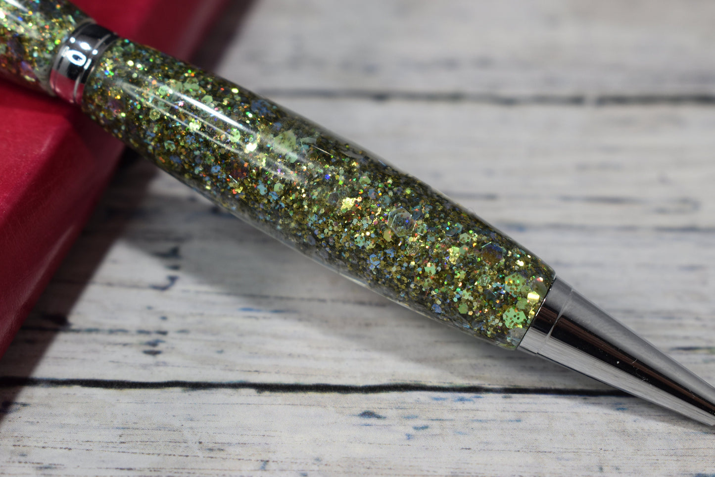 Green Holographic Opal Glitter Ballpoint Pen - Blessed Bear Boutique