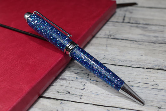 Purple & Blue Glitter Mix Ballpoint Pen - Personalization Optional - Blessed Bear Boutique