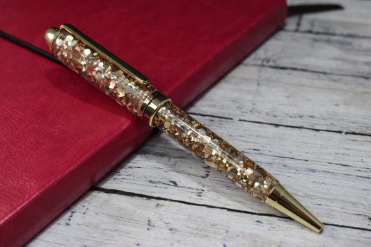 Chunky Gold Glitter Mix Ballpoint Pen - Personalization Optional - Blessed Bear Boutique
