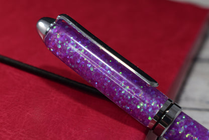 Purple Opal Mix Glitter Ballpoint Pen - Personalization Optional - Blessed Bear Boutique