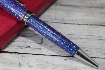 Purple and Blue Mix Glitter Ballpoint Pen - Personalization Optional - Blessed Bear Boutique