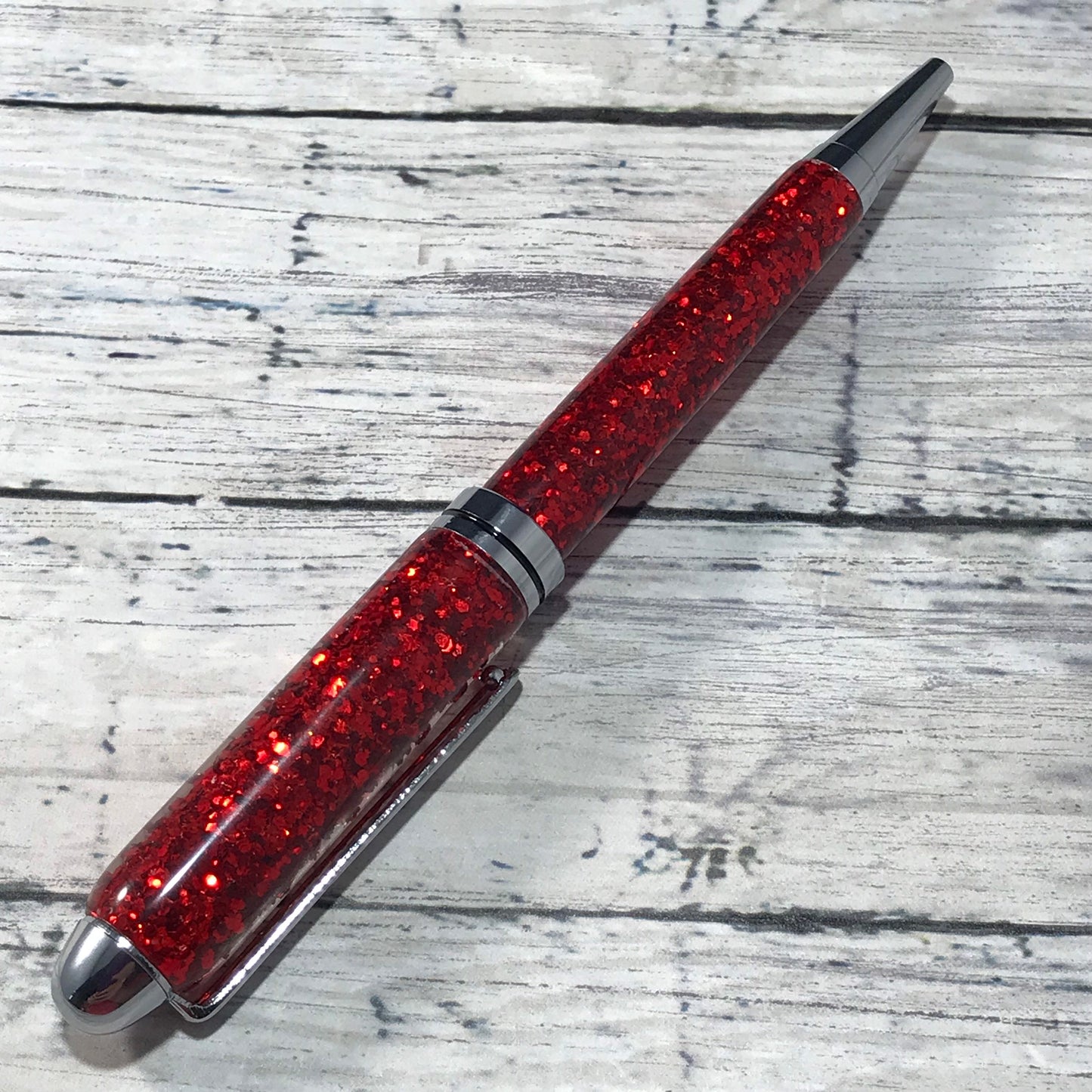 Red Glitter Ballpoint Pen - Personalization Optional - Blessed Bear Boutique