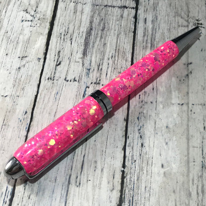 Bright Pink Glitter Ballpoint Pen - Personalization Optional - Blessed Bear Boutique