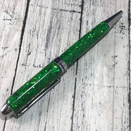 Emerald Green Glitter Ballpoint Pen - Personalization Optional - Blessed Bear Boutique