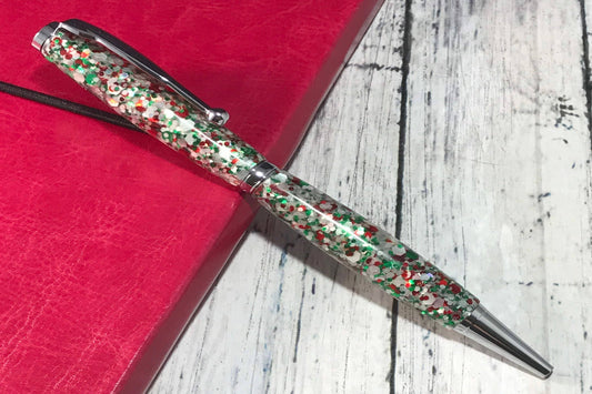 Christmas Glitter Mix Ballpoint Pen - Personalization Optional - Blessed Bear Boutique