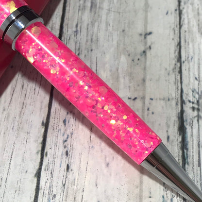 Bright Pink Glitter Ballpoint Pen - Personalization Optional - Blessed Bear Boutique