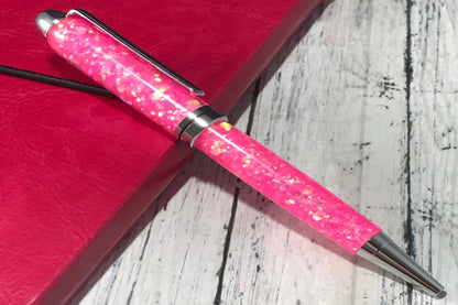 Bright Pink Glitter Ballpoint Pen - Personalization Optional - Blessed Bear Boutique