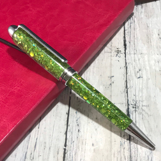 Green Glitter Mix Ballpoint Pen - Personalization Optional - Blessed Bear Boutique