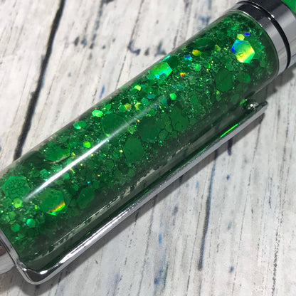 Emerald Green Glitter Ballpoint Pen - Personalization Optional - Blessed Bear Boutique