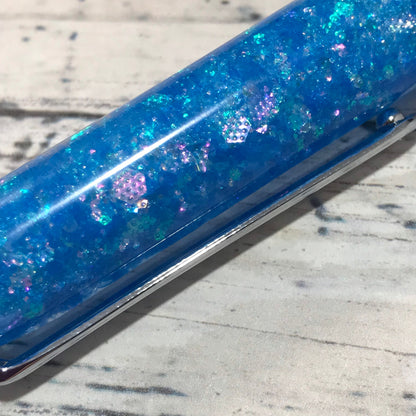 Blue Opalescent Glitter Ballpoint Pen - Personalization Optional - Blessed Bear Boutique