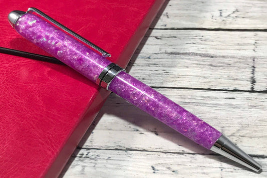 Purple Opalescent Glitter Ballpoint Pen - Personalization Optional - Blessed Bear Boutique